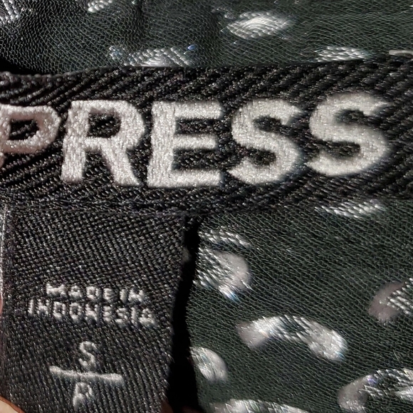 Express Black and White Cold Shoulder Blouse - Picture 8 of 11